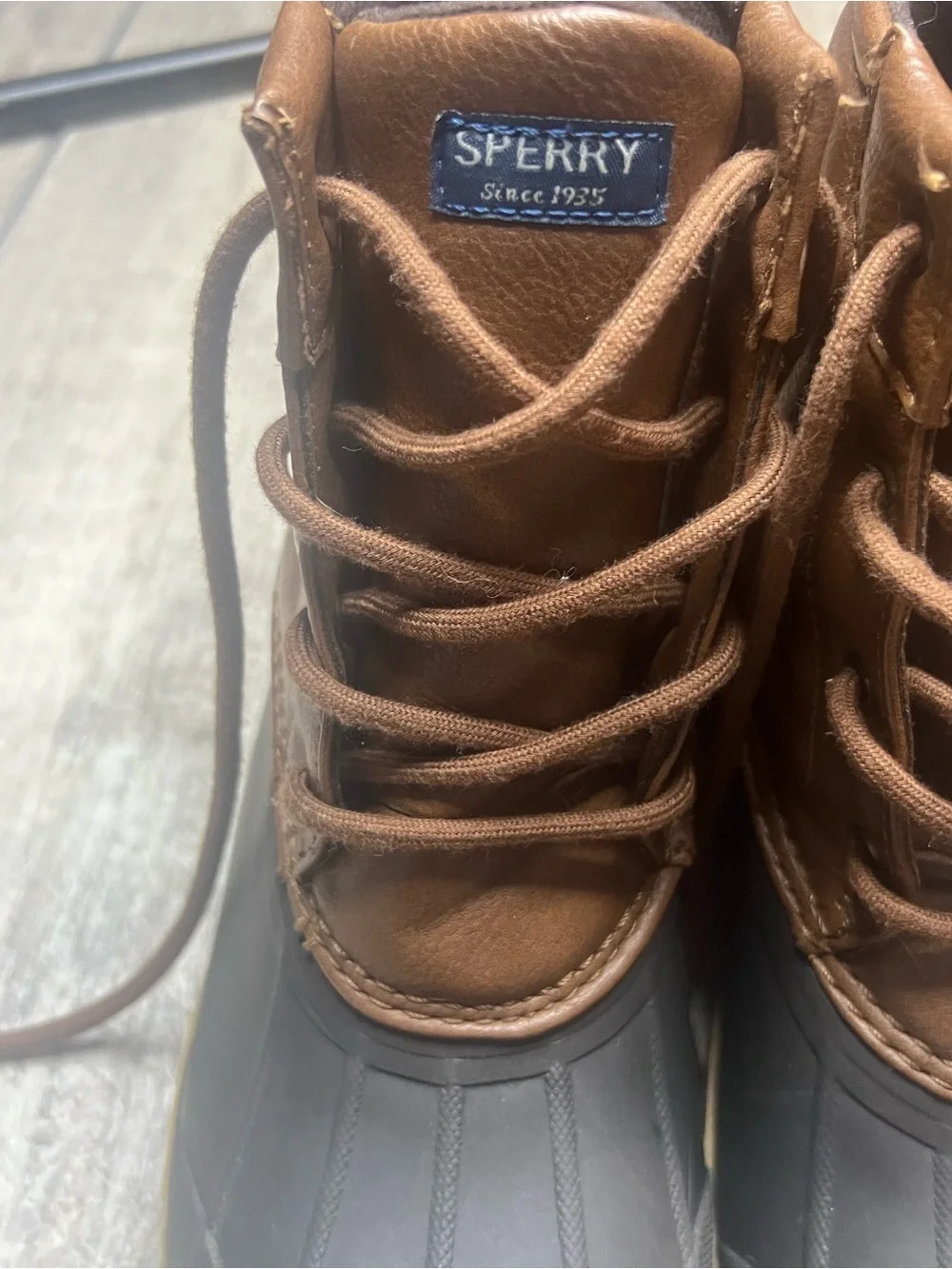 Sperry Brown, Black & Tan Kids Waterproof Lace-Up Boots
